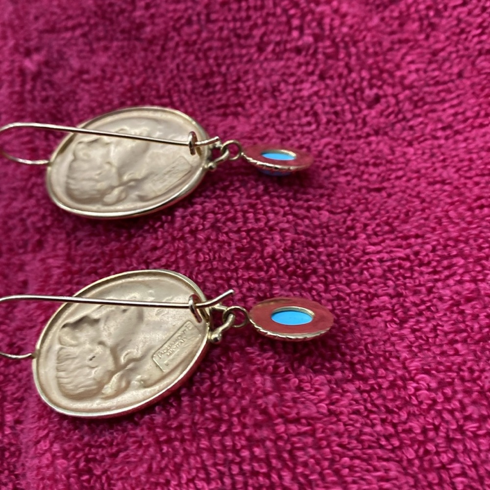 Tagliamonte Gold vermeil Sterling silver turquoise earrings - GM556 - Picture 3 of 5